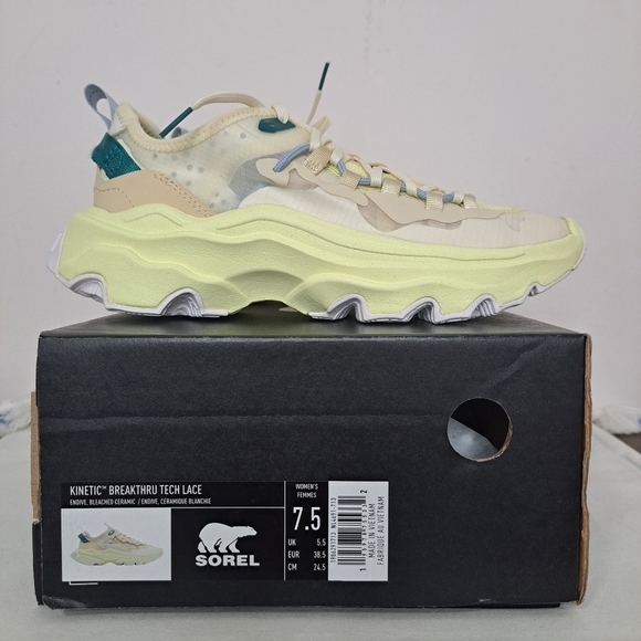 Sorel kinetic breakthru Tech Lace sneaker endive bleached ceramic 7.5 NWT - Picture 4 of 10